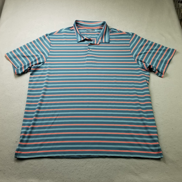 Roundtree & Yorke Other - Roundtree & Yorke Polo Shirt Mens Size 3XL Tall Green Striped Golf Performance